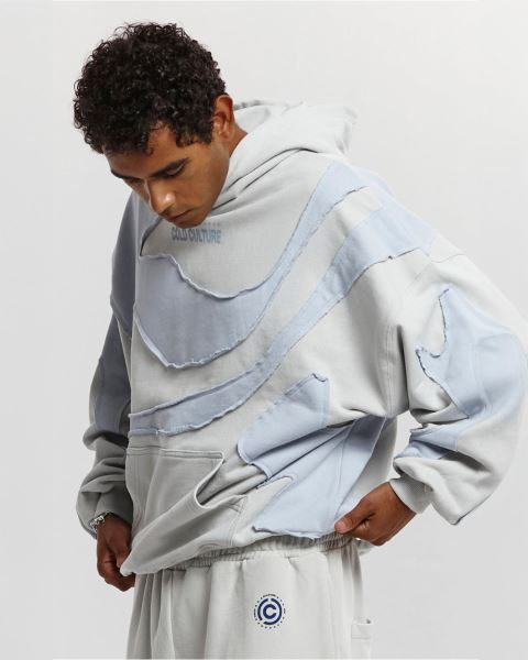 Cold Culture Abstract Cuts Hoodie Dark Grey / Grey | 05641-DZAU