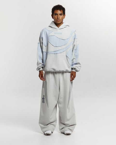 Cold Culture Abstract Cuts Hoodie Dark Grey / Grey | 05641-DZAU