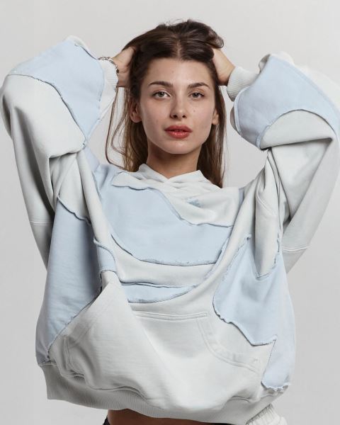 Cold Culture Abstract Cuts Hoodie Dark Grey / Grey | 05641-DZAU