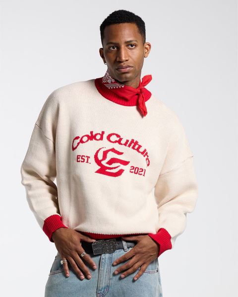 Cold Culture Academy Knitwear White | 74231-TXRO
