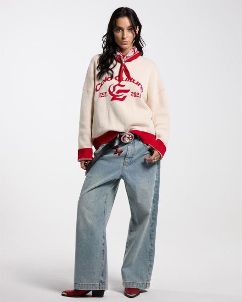 Cold Culture Academy Knitwear White | 74231-TXRO