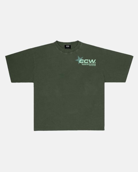 Cold Culture Astro T Shirt Dark Green | 19863-CQKB