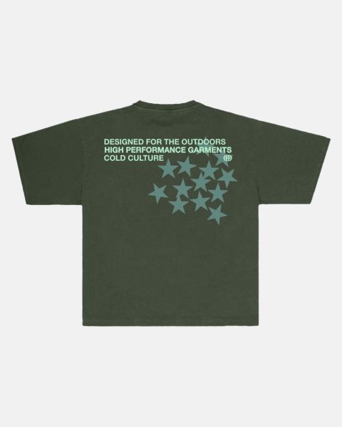 Cold Culture Astro T Shirt Dark Green | 19863-CQKB