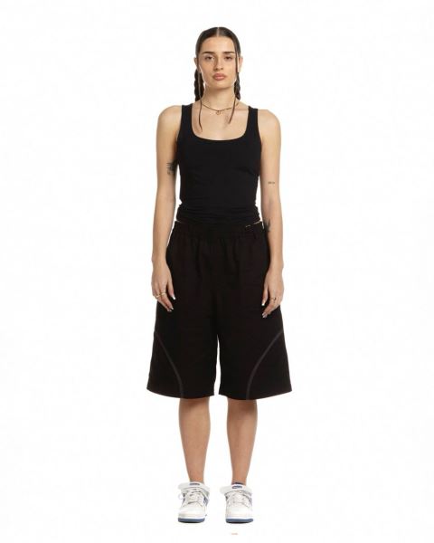 Cold Culture Baggy Ripstop Shorts Black | 25730-HKQA