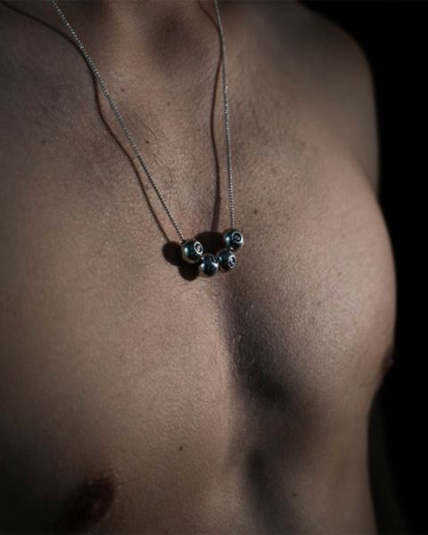 Cold Culture Balls Necklace Jewelry Silver Black | 12039-XJUF