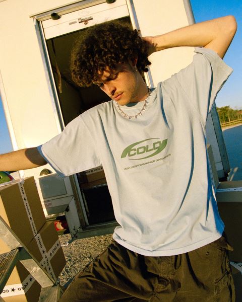 Cold Culture Base T Shirt Blue | 23864-CQWL