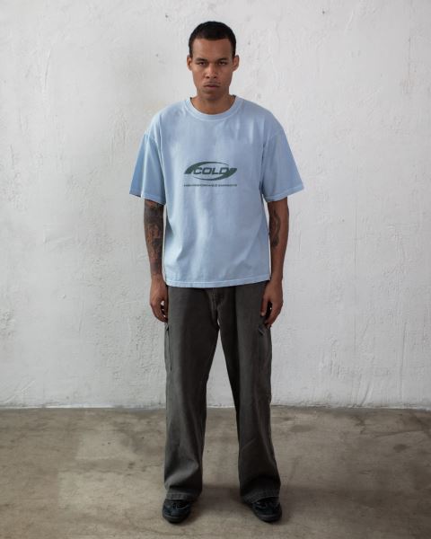 Cold Culture Base T Shirt Blue | 23864-CQWL
