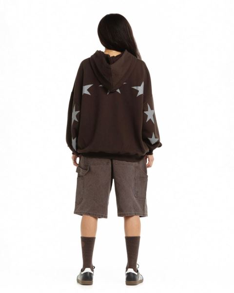 Cold Culture Bow Constellation Zip Hoodie Brown | 34527-SJNT