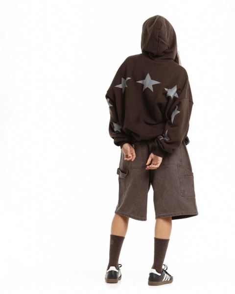 Cold Culture Bow Constellation Zip Hoodie Brown | 34527-SJNT