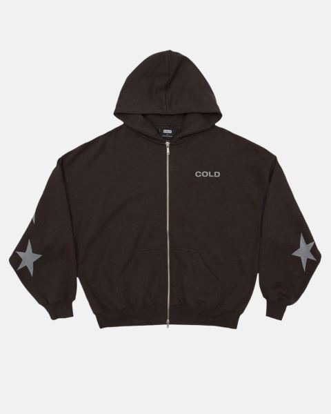 Cold Culture Bow Constellation Zip Hoodie Brown | 34527-SJNT
