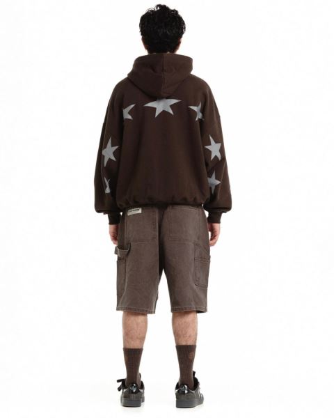 Cold Culture Bow Constellation Zip Hoodie Brown | 34527-SJNT