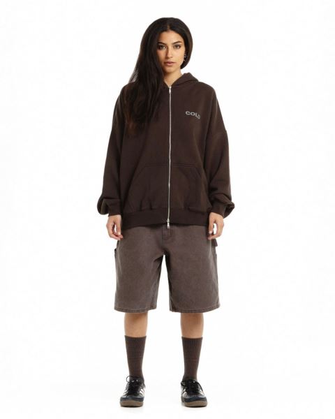 Cold Culture Bow Constellation Zip Hoodie Brown | 34527-SJNT