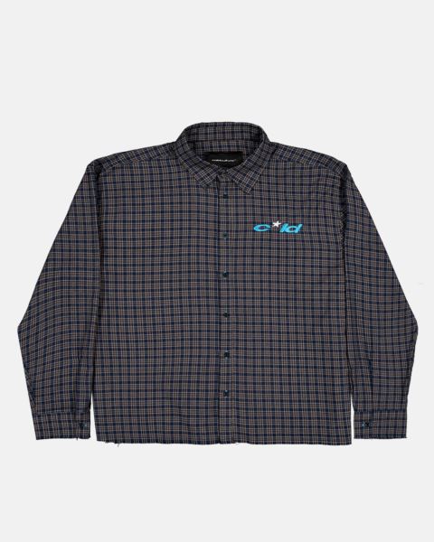 Cold Culture Brick Lane Shirt Dark Red Blue | 19624-FMOS