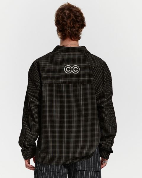 Cold Culture Brick Lane Shirt Dark Red Black | 80931-YXKM