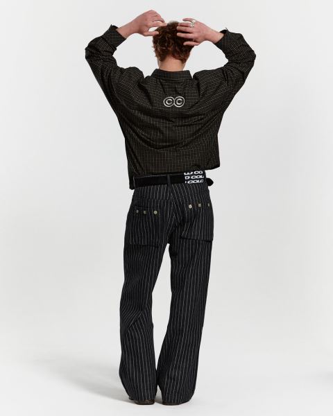 Cold Culture Brick Lane Shirt Dark Red Black | 80931-YXKM