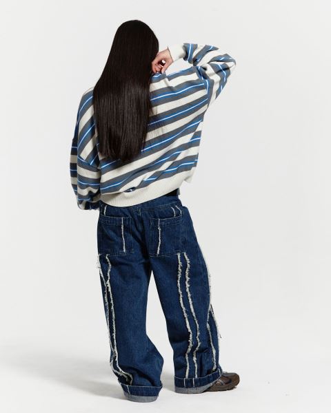 Cold Culture Casino Stripes Knitwear White | 27310-XMGC