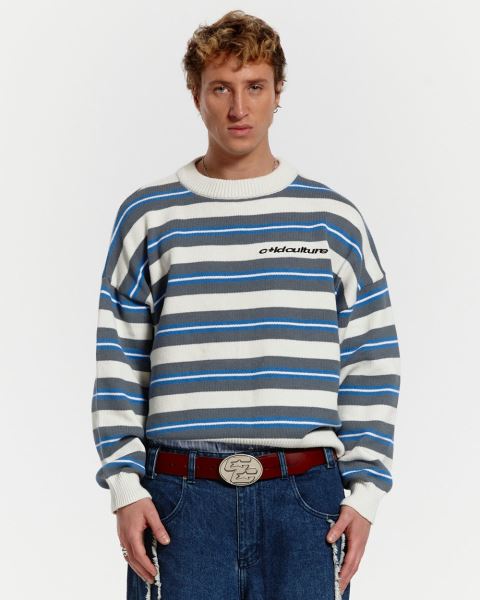Cold Culture Casino Stripes Knitwear White | 27310-XMGC