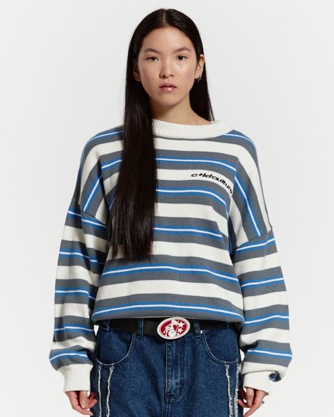Cold Culture Casino Stripes Knitwear White | 27310-XMGC
