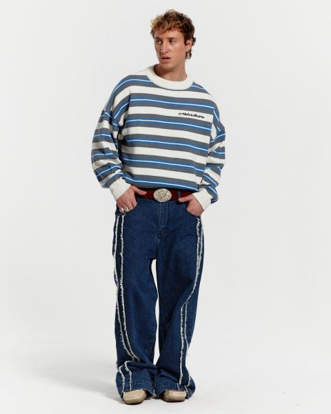 Cold Culture Casino Stripes Knitwear White | 27310-XMGC
