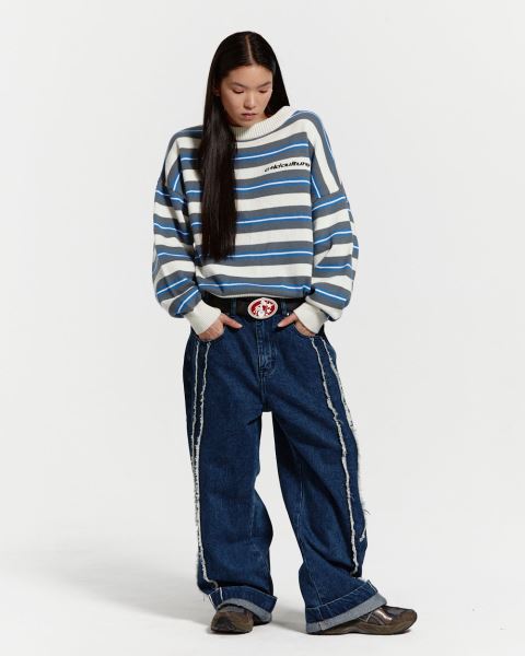 Cold Culture Casino Stripes Knitwear White | 27310-XMGC