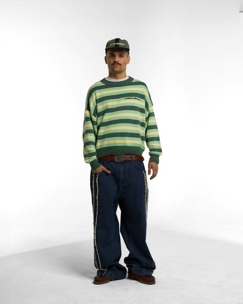 Cold Culture Casino Stripes Knitwear White | 02798-CVIA