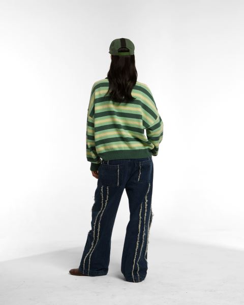 Cold Culture Casino Stripes Knitwear White | 02798-CVIA