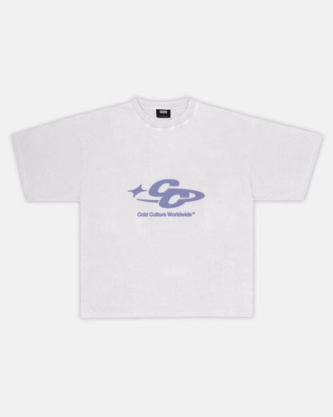 Cold Culture Cc Logo Star T Shirt Purple White | 09813-IUNK