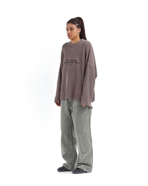 Cold Culture Claim Ribbed Knitwear Grey Brown | 36910-TBMC