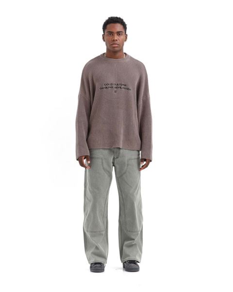 Cold Culture Claim Ribbed Knitwear Grey Brown | 36910-TBMC