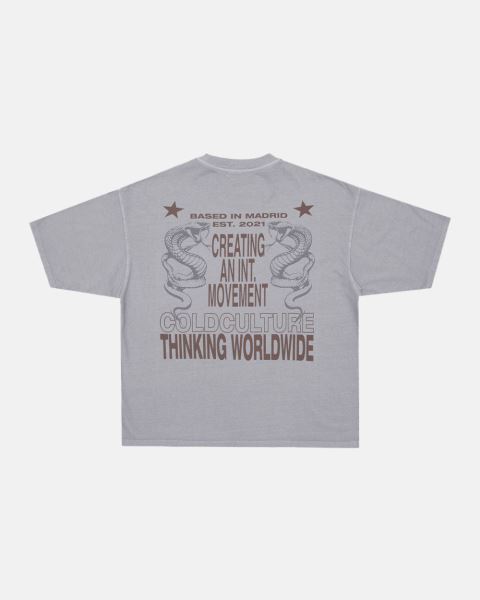 Cold Culture Cobra T Shirt Grey | 23945-UNJP