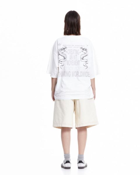 Cold Culture Cobra T Shirt White | 60518-VFXQ