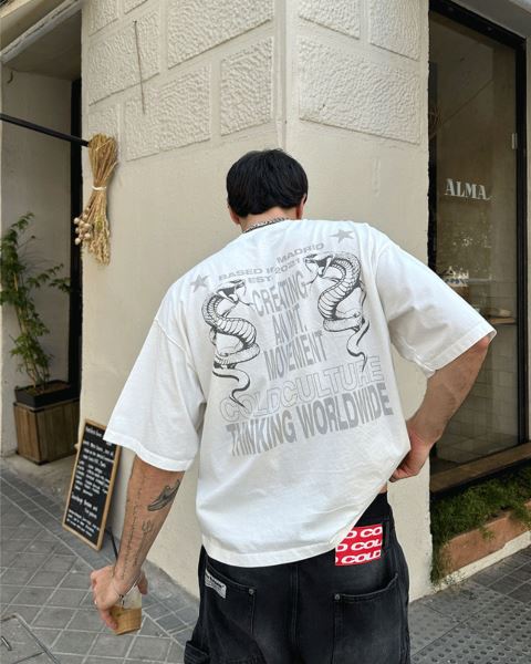 Cold Culture Cobra T Shirt White | 60518-VFXQ