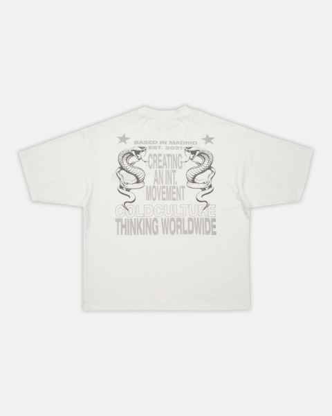 Cold Culture Cobra T Shirt White | 60518-VFXQ