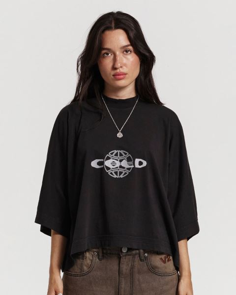 Cold Culture Cold Big T Shirt Black | 78941-RBQS