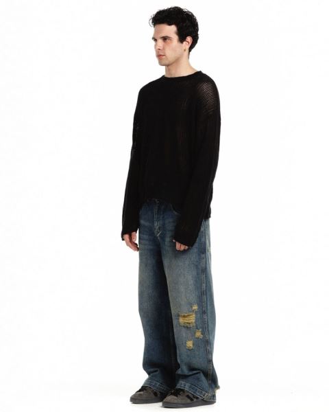 Cold Culture Cold Open Knitwear Black | 64813-RPHK