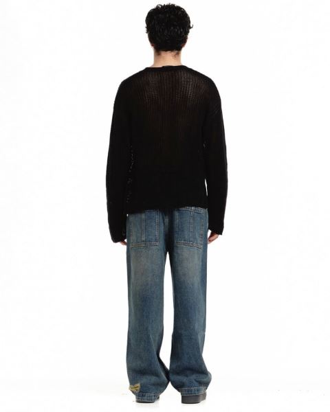 Cold Culture Cold Open Knitwear Black | 64813-RPHK