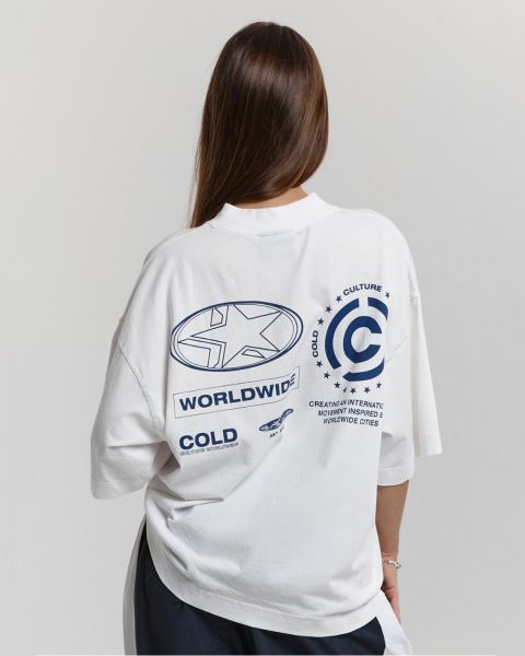 Cold Culture Cold Sponsor T Shirt White | 21876-ARTN