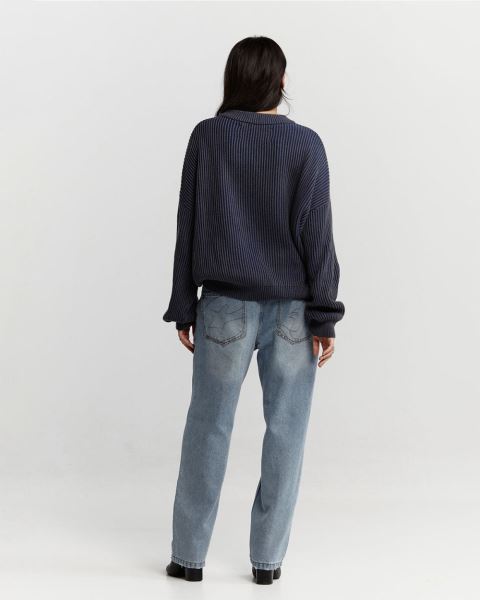 Cold Culture Cold University Knitwear Dark Blue | 62039-VENC