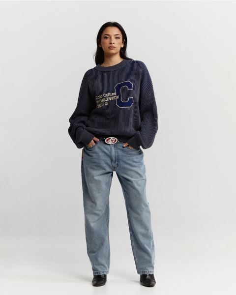 Cold Culture Cold University Knitwear Dark Blue | 62039-VENC