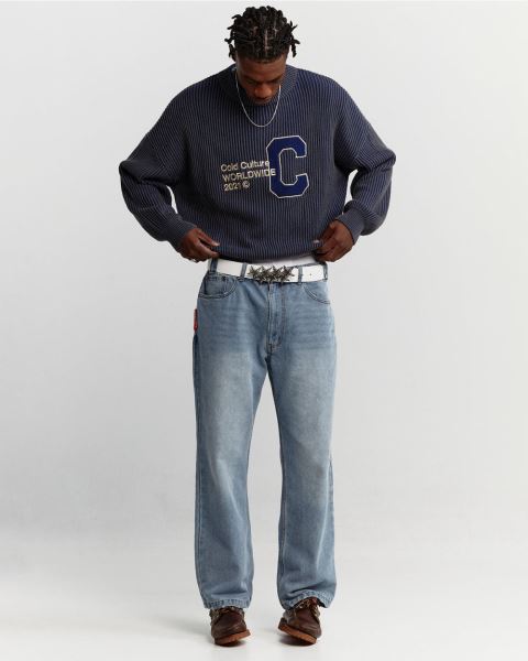 Cold Culture Cold University Knitwear Dark Blue | 62039-VENC