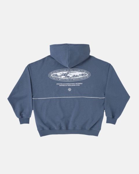 Cold Culture College Team Hoodie Dark Blue | 27386-KMAS
