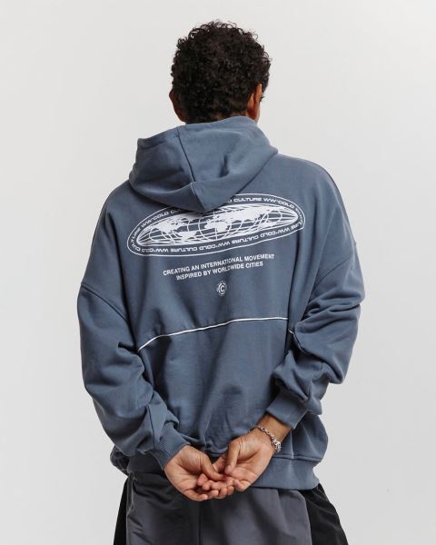 Cold Culture College Team Hoodie Dark Blue | 27386-KMAS