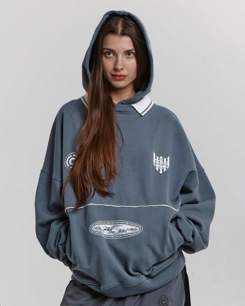 Cold Culture College Team Hoodie Dark Blue | 27386-KMAS