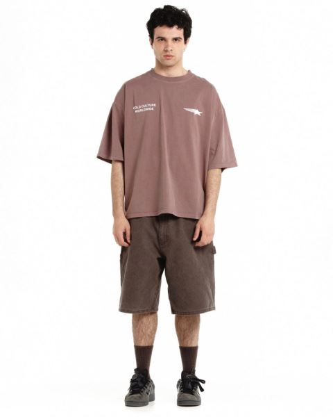 Cold Culture Community T Shirt Grey Purple | 09567-DETA