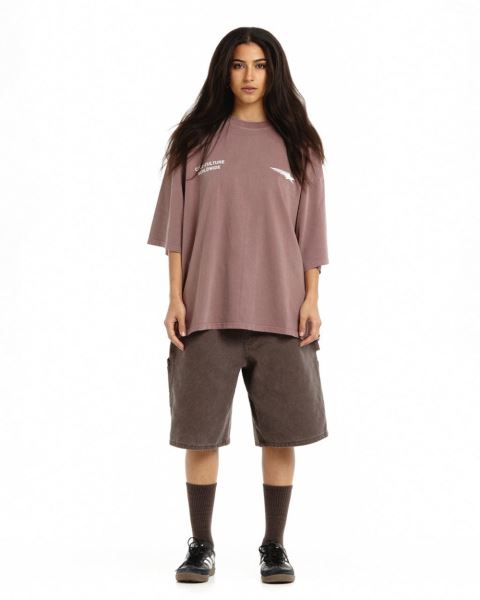 Cold Culture Community T Shirt Grey Purple | 09567-DETA
