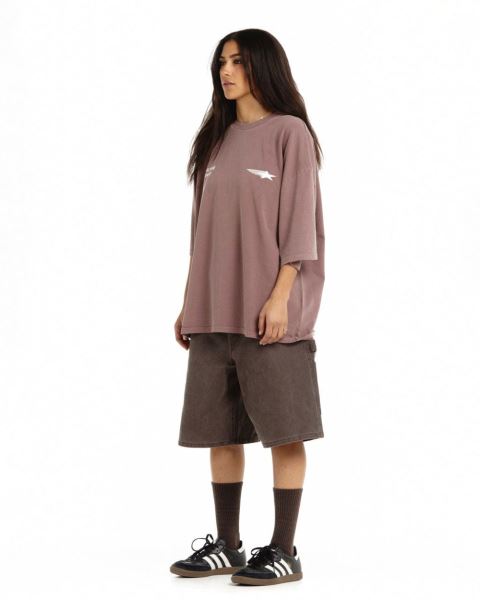 Cold Culture Community T Shirt Grey Purple | 09567-DETA