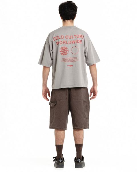 Cold Culture Community T Shirt Grey | 27618-DXQG