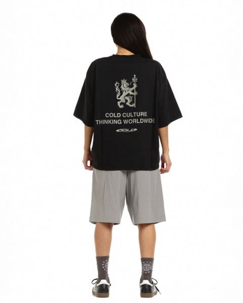 Cold Culture Companion Lion T Shirt Black | 90267-NQEB