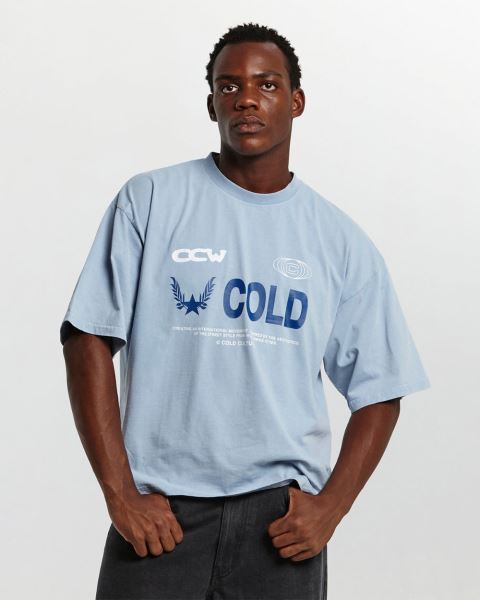 Cold Culture Company T Shirt Blue | 62749-HBWN