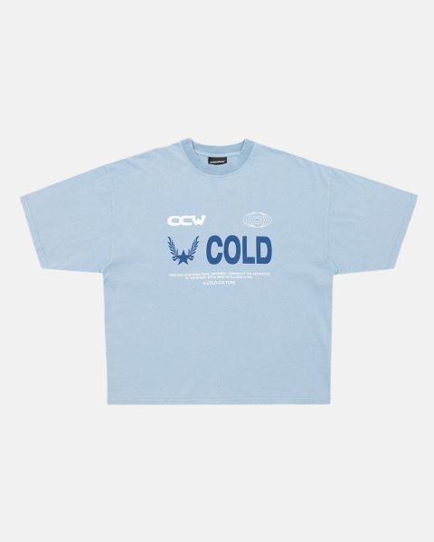 Cold Culture Company T Shirt Blue | 62749-HBWN